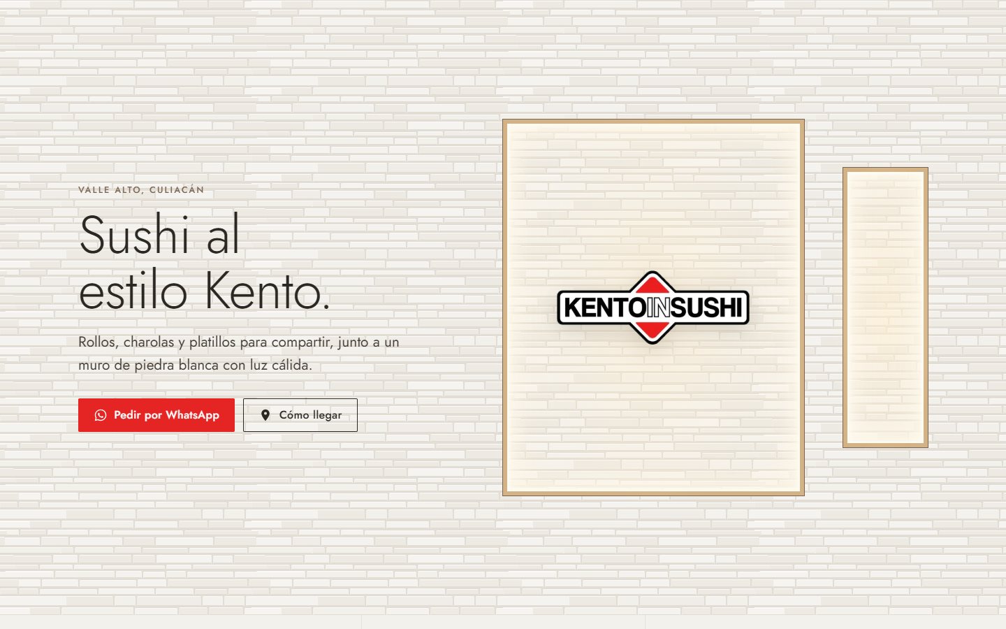 Kento in Sushi, su página en escritorio