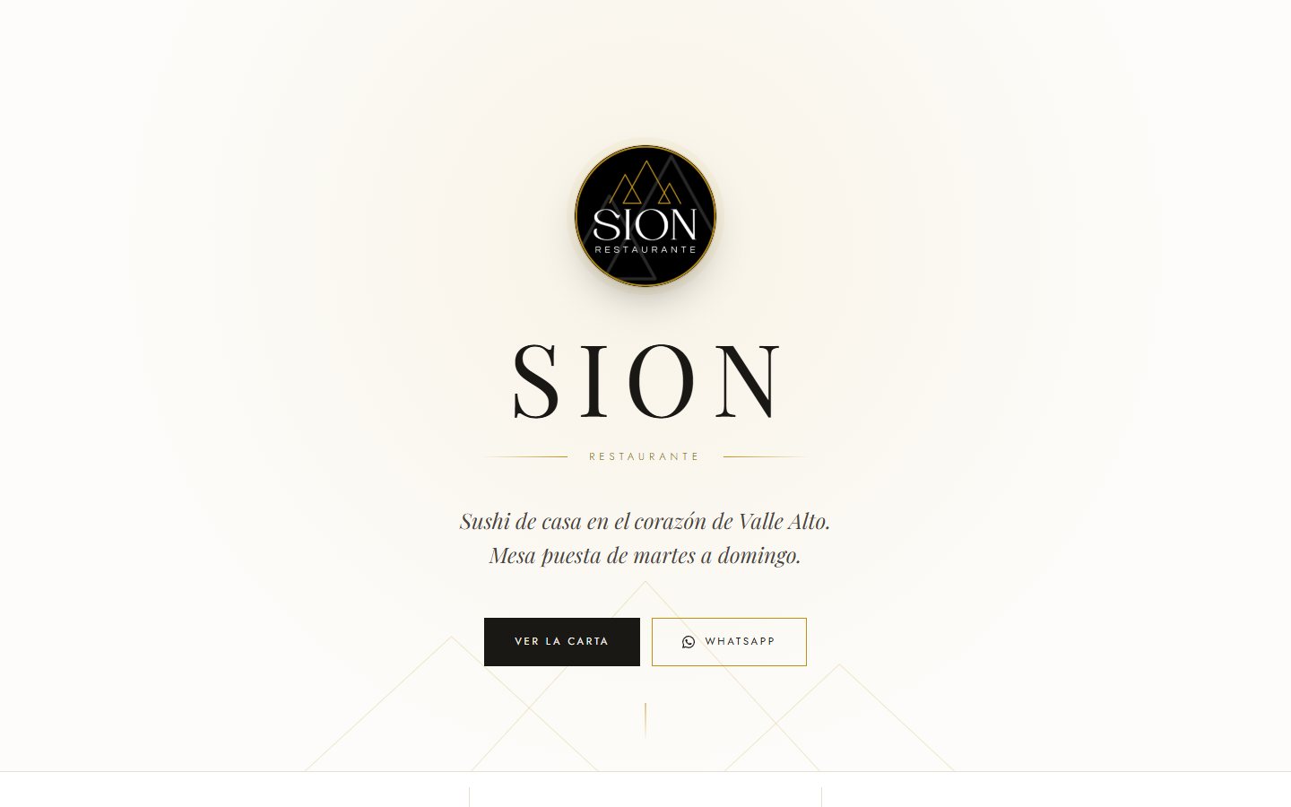 Sion Restaurante, su página en escritorio